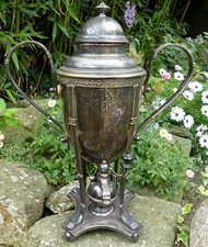 Fontaine A Eau Chaude Samovar Métal Argenté XIX. 2 litres complet Napoleon 3
