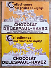 2 BUVARDS  CHOCOLAT DELESPAUL-HAVEZ - COLLECTION PHOTOS DE VOYAGE - ILLUSTRATEUR
