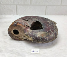 19c Cuir Vintage Travail Carton Pistolet Poudre Flasque Noir Bouteille LETH134