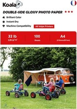 KOALA Papier Photo Double Face Brillant pour imprimante à Jet d'encre, A4, 120 