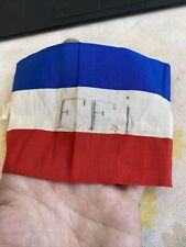 Ancien Brassard Militaire Bleu Blanc Rouge France FFI Force Intérieure Vintage 
