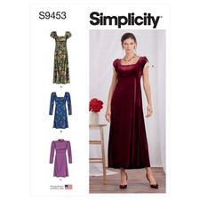 Simplicité 9453 Robes Empire Pour Femmes Patron De Couture Tailles 6-14 & 16-24