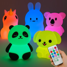 Veilleuse LED Enfant Animaux  Silicone Lampe Nuit Rechargeable USB Télécommande