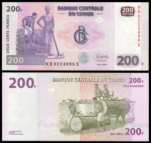 Congo billet 200 francs 4 - billet,