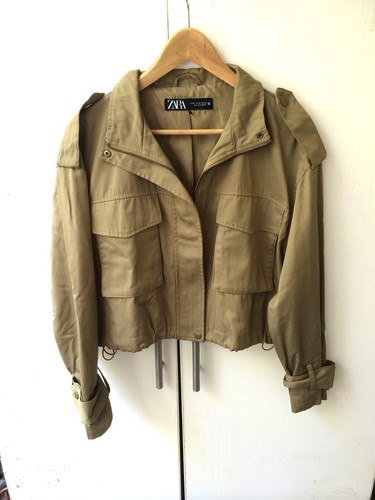 Zara veste crop trench kaki - crop,
