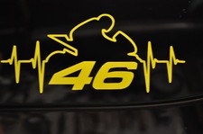 STICKERS FLUO ligne de vie 46  VALENTINO ROSSI Moto GP ,vr46  moto FLUO 7x15cm