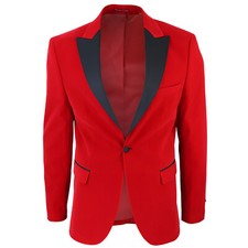 Hommes Rouge Velours Smoking