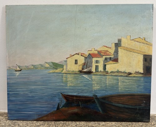 Huile sur panneau signée - ,