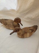 2 Anciens Canards leurres Appelants Chasse sculptes en feuilles de mais