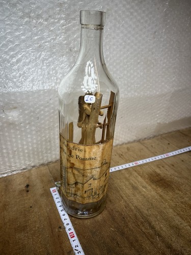 Ancienne bouteille décor bois - décor,