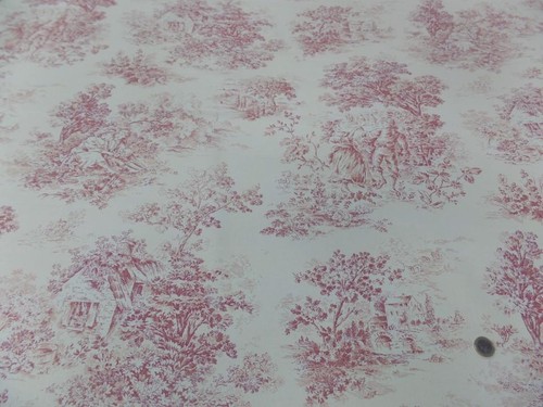 Tissu toile jouy blanc - toile, de