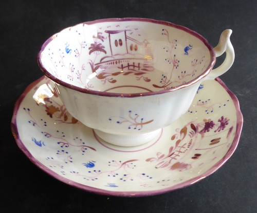 Tasse faience anglaise lustre - faience,