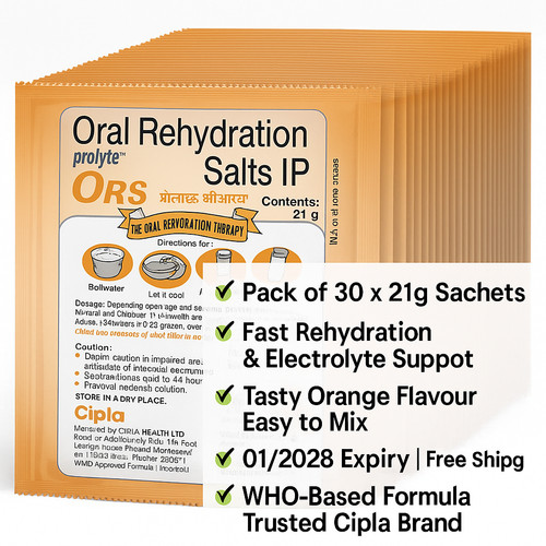 Cipla prolyte ors orange 21g - ors,