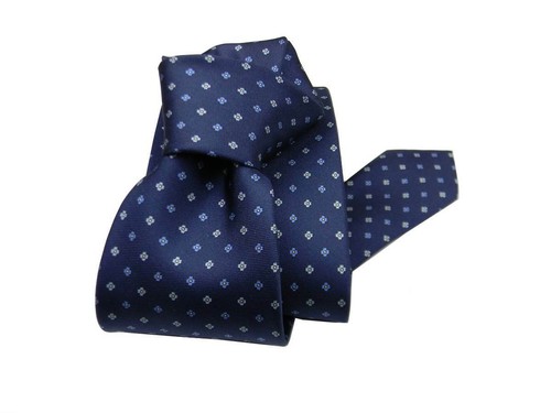 Cravate soie imprimée bleu - bleu, en