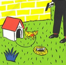 Ex-libris Sérigraphie Loustal La niche du chien 14x14 cm