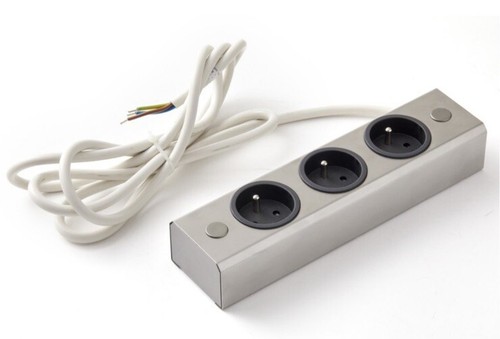 Bloc prises finition inox - bloc, prises-finition