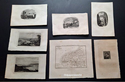 Lot gravures carte - de,