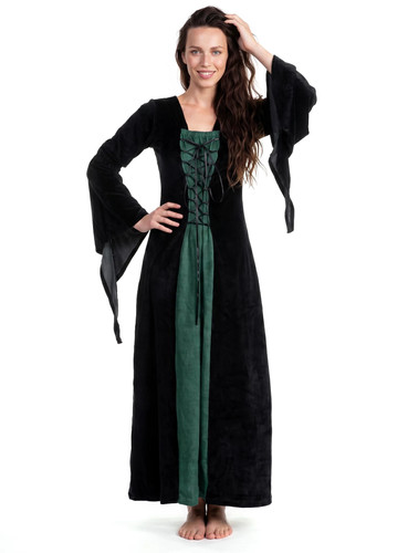 Robe velours noir vert - noir, et