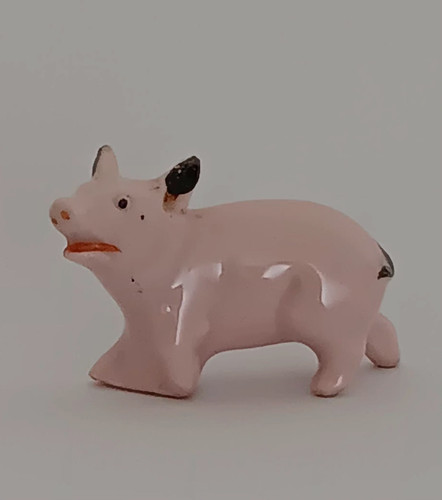 Fève ancienne cochon - cochon, rose