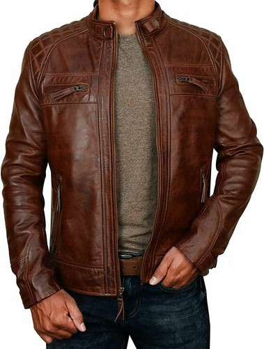Manteau veste motard homme