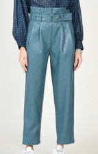Pantalon simili cuir bleu