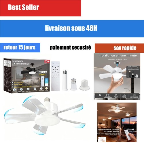 Ventilateur plafond led - de,