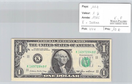Billet usa dollar 1985 - -,