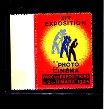 RARE Vignette ancienne - Neuf**- EXPOSITION PHOTO CINEMA 1932 -