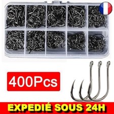 ✅ 400 Hameçons Pêche Acier