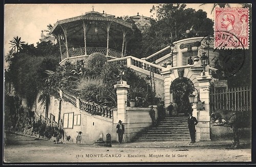 Cpa monté carlo escaliers - monté-carlo,,