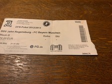 Billet collector d'occasion Coupe DFB SSV Jahn Ratisbonne vs FC Bayern Munich 2012/13