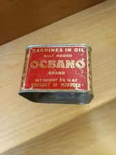 "OCEANO" SARDINE A L 'HUILE ANCIENNE BOITE EN TOLE PUBLICITAIRE