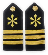 Uniforme Marin Chef Officier 2ème Ingénieur Commandant Épaulettes Paire