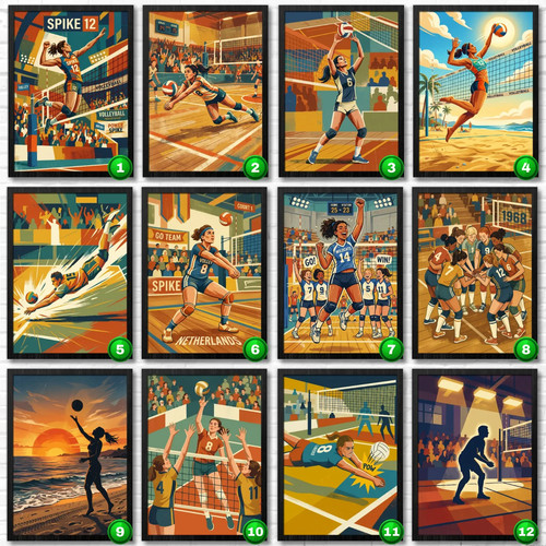 Poster affiche volleyball - affiche, a4