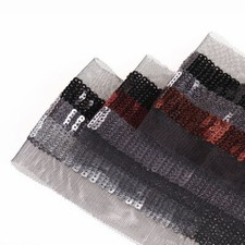 Ruban Broderie sequins paillettes dentelle voile neotrims,ornement 5 cm de large