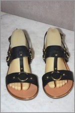 SAN MARINA  Sandales Cuir Noir T 38 TTBE