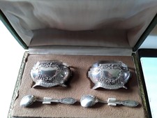 Service À  Condiments Ancien  En  Argent