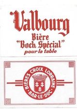3 Buvards publicitaires  thème alcool bière Valbourg Croix Lorraine Brasserie