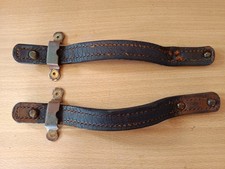 paire poignées cuir anciennes pour malle coffre