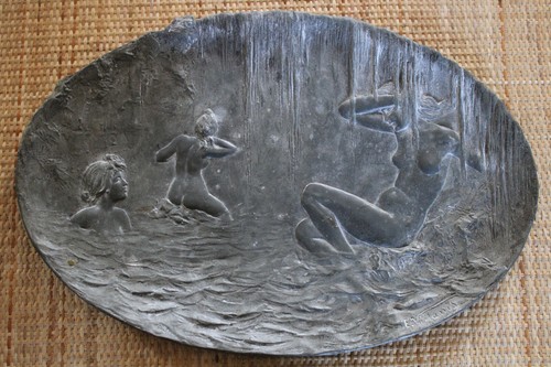 Plat etain signé - etain, emmanuel