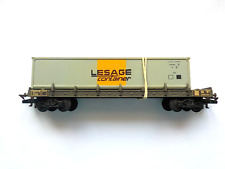 Wagon Jouef Marchandises Plat Rancher à Bogies SNCF Container Lesage réf 6616