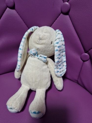 Doudou lapin écru beige pois - lapin,