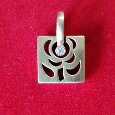 PENDENTIF - FLEUR - PIERRE LANG DORE STRASS - SIGNE