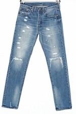 LEVI’S 501 CT Jeans Homme Taille W29 L32 Personnalisé Conique Distressed DZ5006