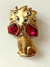 BROCHE Art Déco LION Doré &
