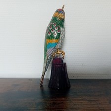 Bronze Cloisonné Chine Asiatique Perroquet