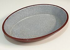 Ancien Plat  En Tôle Émaillée Diamètre 37 Cm