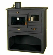 Cuisinière à bois Prity 1P34 avec câble de fumée gauche cheminée fonte top 10 kw