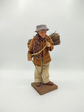 Ancien santon de Provence, Homme au fagot, Signé H. Cavasse