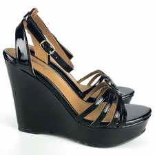 Avery Patent PU Strappy Wedges